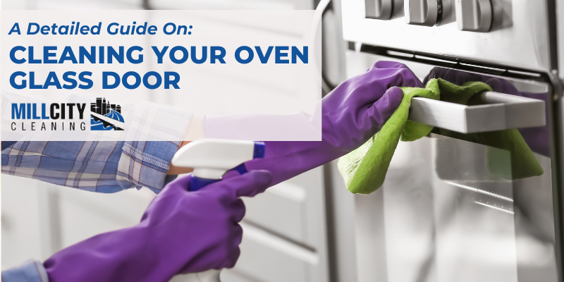 Clean oven glass door